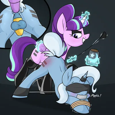 starlight glimmer (mlp), trixie (mlp) (friendship is magic, hasbro) created by moonatik