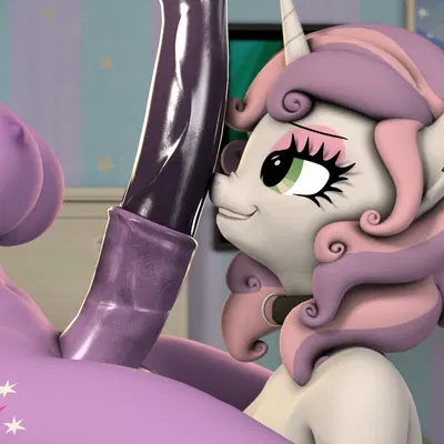 sweetie belle (mlp), twilight sparkle (mlp) (friendship is magic, hasbro) created by rainium