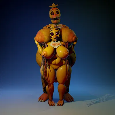 toy chica (fnaf), withered chica (fnaf) (five nights at freddy's, five nights at freddy's 2) created by lil'goober