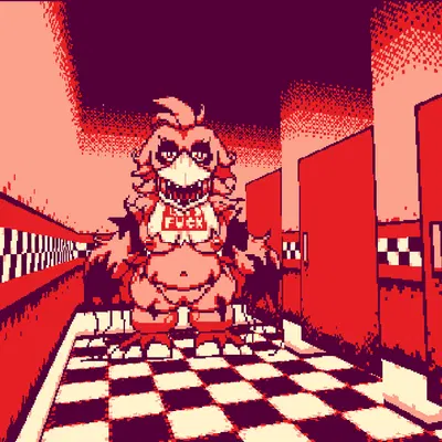 withered chica (fnaf), withered chica (frickbear's) (five nights at freddy's, five nights at freddy's 2) created by chaoskres