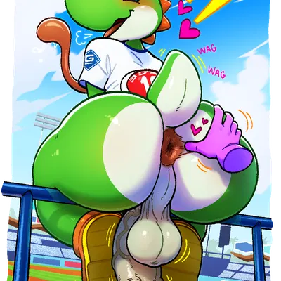 yoshi (character) (los angeles dodgers, mario bros) created by poppin
