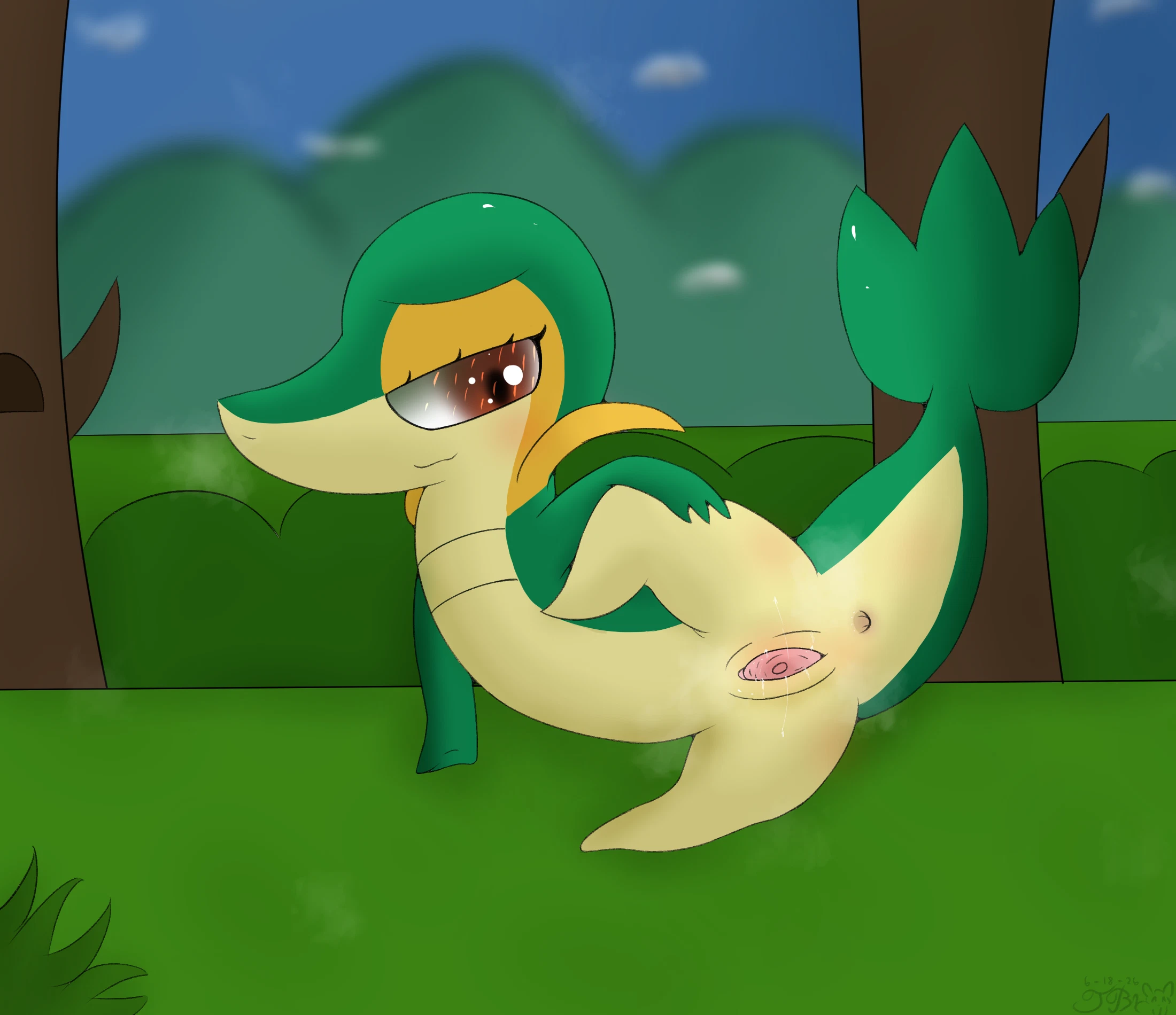 ailsa the snivy (trippybunny) (nintendo, pokemon) created by trippybunny