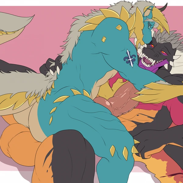 alexander (lieutenantskittles), fan character, joseph (lunarnobis) (capcom, monster hunter) created by weskers