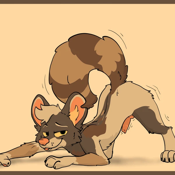 all fours, animal genitalia, animal penis, anthro