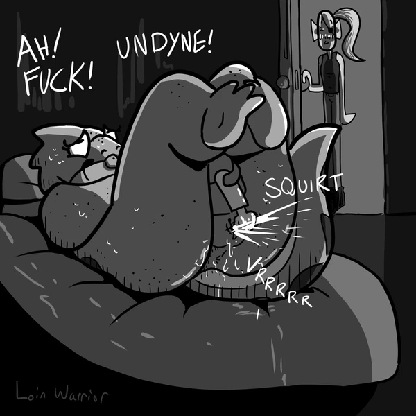 alphys, undyne (undertale (series)) created by loin warrior