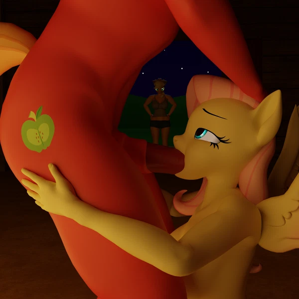 applejack (mlp), big macintosh (mlp), fluttershy (mlp) (friendship is magic, hasbro) created by papayathekobold