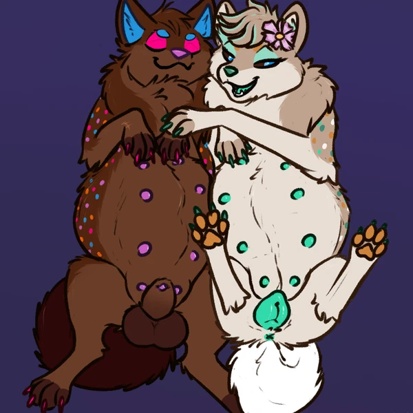 astera (sweerpotato), cosmo (sweerpotato), shibe created by heliofox