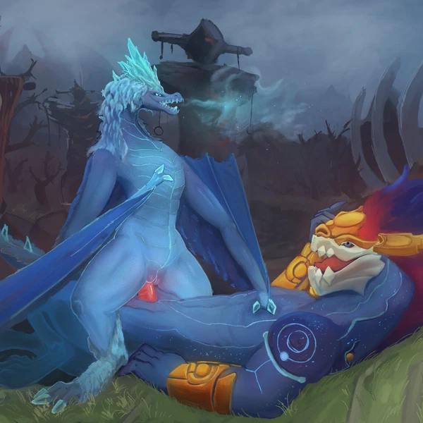 aurelion sol (lol), auroth the winter wyvern (dota, european mythology) created by nikresaskela