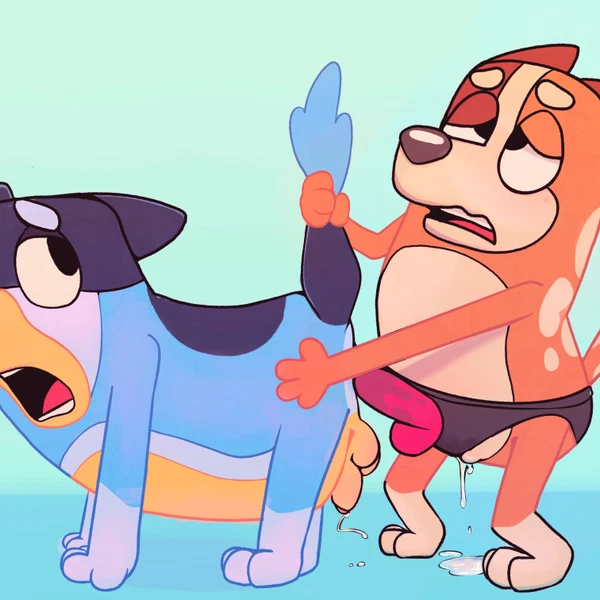 bandit heeler, chilli heeler (bluey (series)) created by largedrat