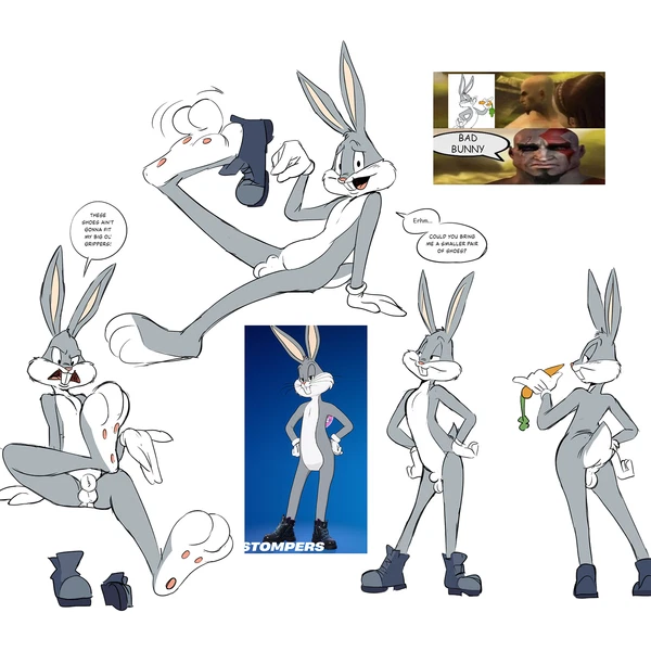 bugs bunny, kratos (epic games, fortnite) created by thewilldpink