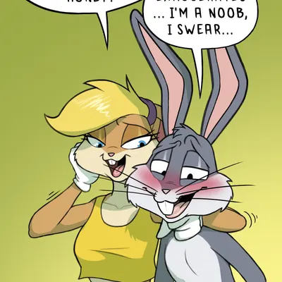 bugs bunny, lola bunny (looney tunes, warner brothers) created by avioylin