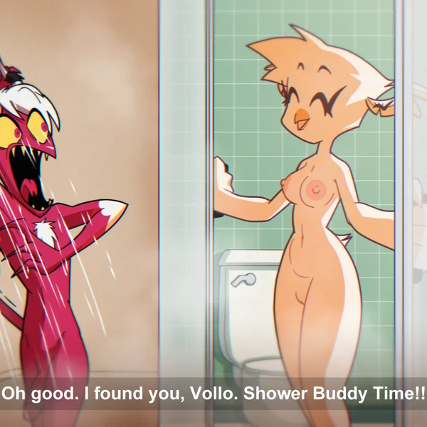 chica, fan character, vollo (cryptic) (hazbin hotel, hellaverse) created by prismanoodle