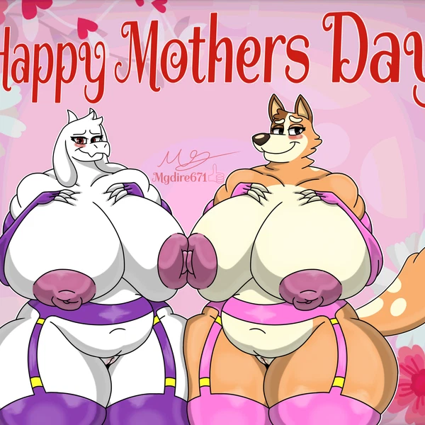 chilli heeler, toriel (bluey (series), mother's day) created by mgdire671