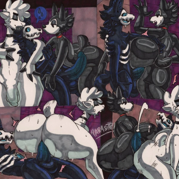 cozy heart, llama (parasitedeath), wolf (parasitedeath) created by parasitedeath