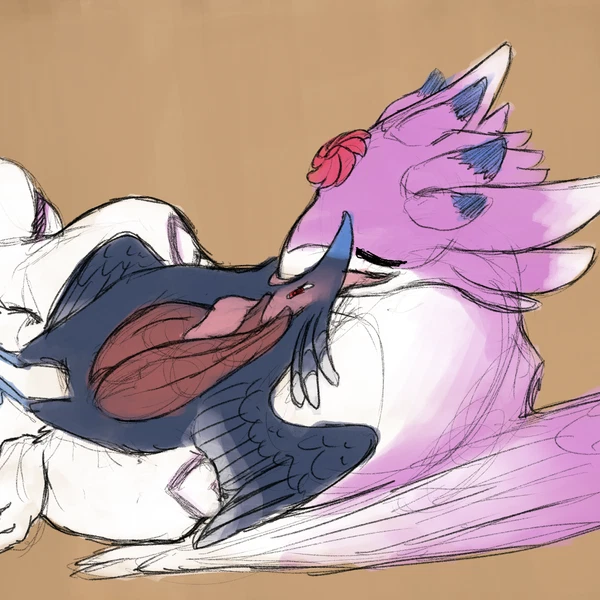 crow (kissybirb128), dragoina the lovebird (mythology) created by einin