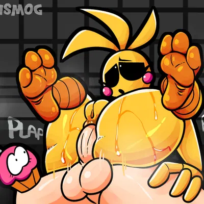cupcake (fnaf), toy chica (fnaf) (five nights at freddy's, five nights at freddy's 2) created by trekismog