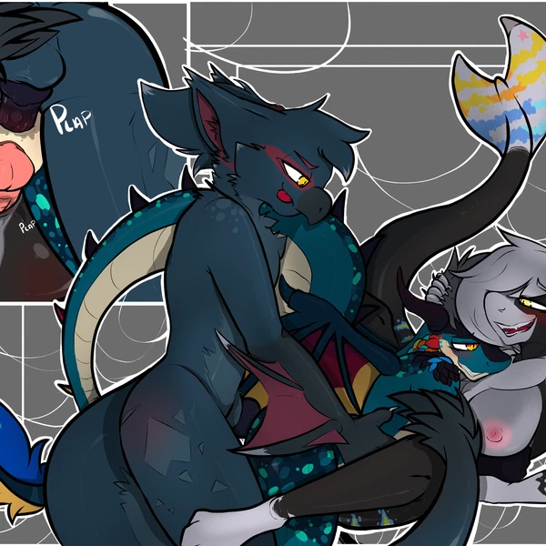 darky (darkmalvado), primia (character), zephyr (zephyrspace) (capcom, monster hunter) created by hideplys