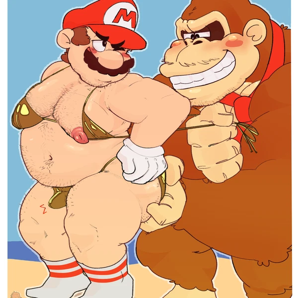 donkey kong (character), mario (donkey kong (series), mario bros) created by beefkek