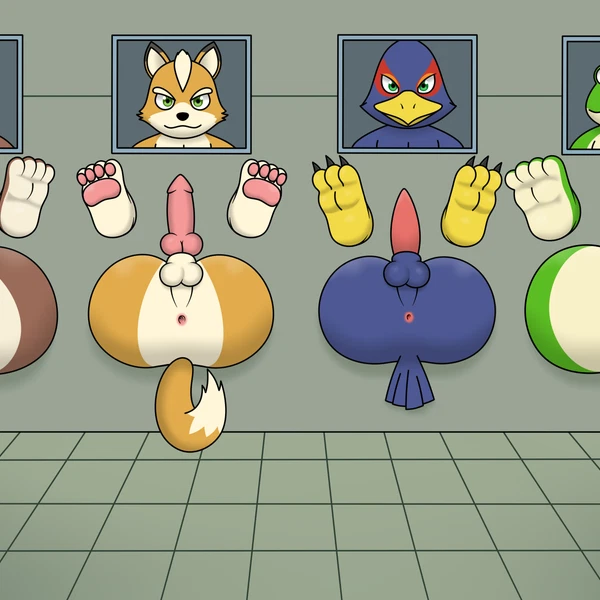 falco lombardi, fox mccloud, peppy hare (nintendo, star fox) created by reggie rakun