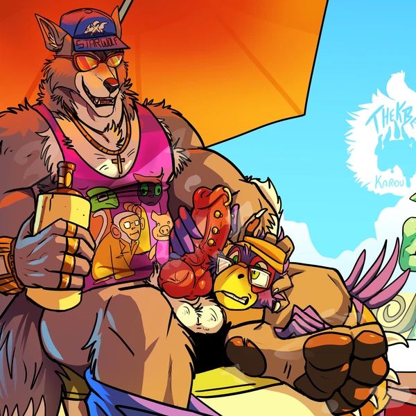 falco lombardi, leon powalski, wolf o'donnell (nintendo, star fox) created by thekinkybear