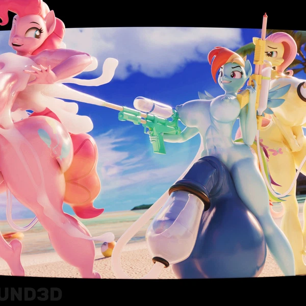 fluttershy (mlp), pinkie pie (mlp), rainbow dash (mlp) (friendship is magic, hasbro) created by frostbound