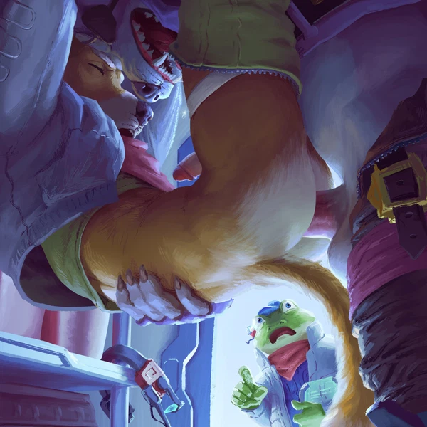 fox mccloud, slippy toad, wolf o'donnell (nintendo, star fox) created by mickey the retriever