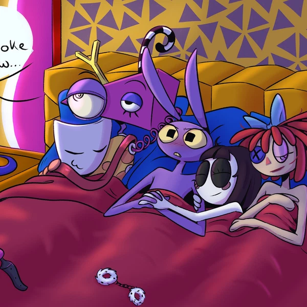 gangle (tadc), jax (tadc), pomni (tadc) (glitch productions, the amazing digital circus) created by screaming alice