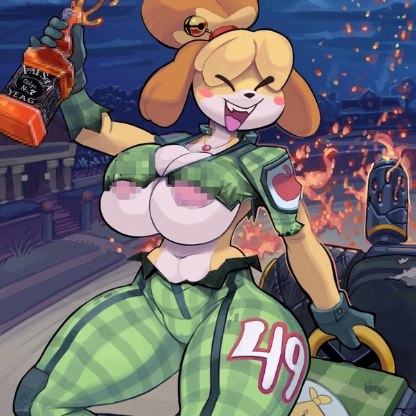 isabelle (animal crossing) (animal crossing, mario bros) created by snao