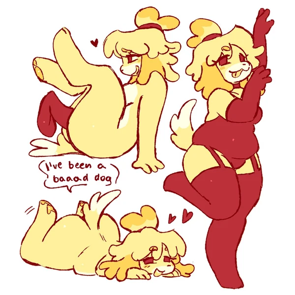 isabelle (animal crossing) (animal crossing, nintendo) created by cornymember