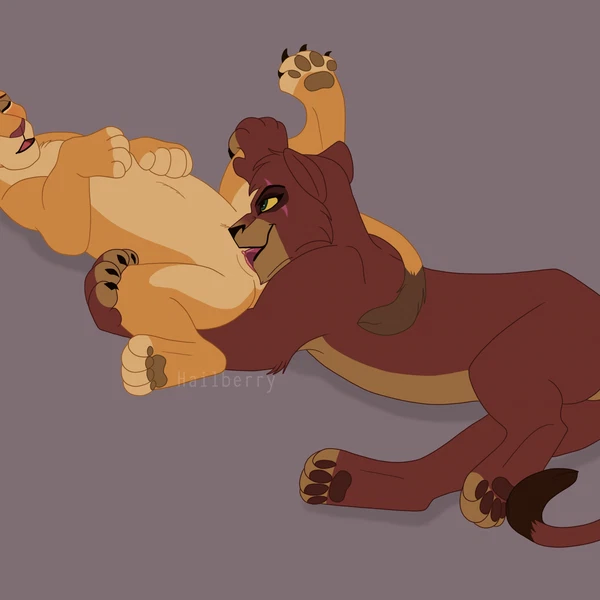 kiara (the lion king), kovu (the lion king) (disney, the lion king) created by hailberry