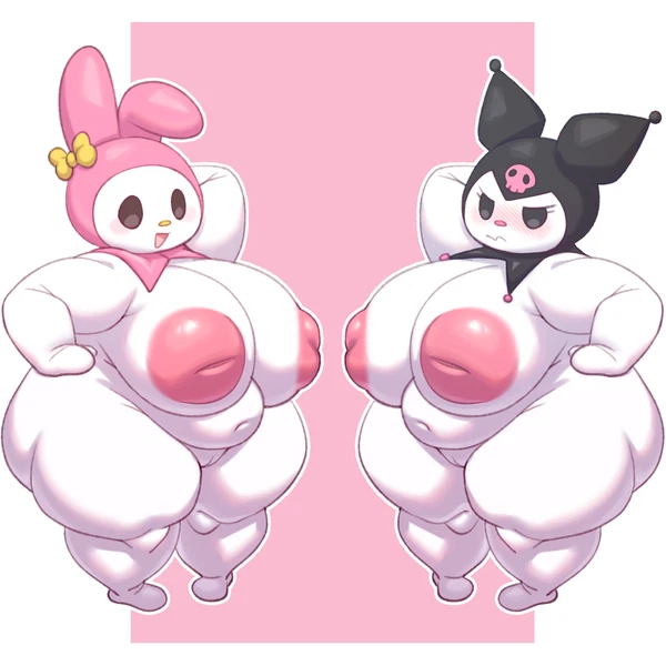 kuromi, my melody (onegai my melody, sanrio) created by pururing