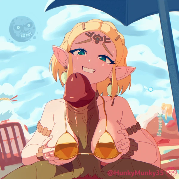 link, moon (tloz), navi (breath of the wild, golden week) created by hunkymunky35