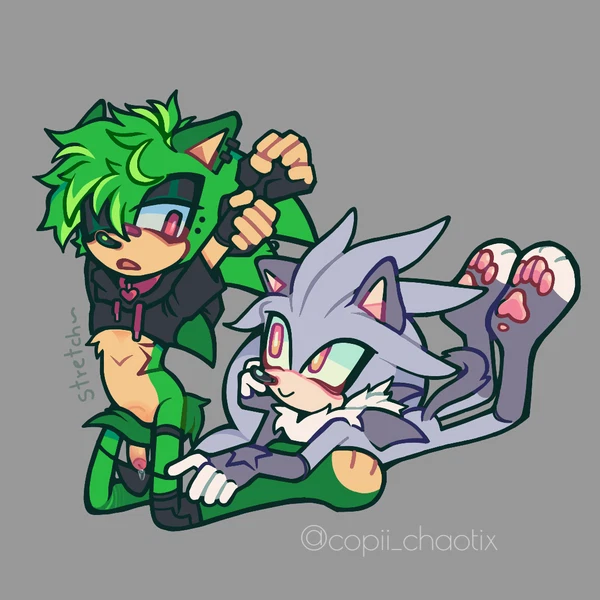 manic the hedgehog, silver the hedgehog (sega, sonic the hedgehog (series)) created by copii chaotix