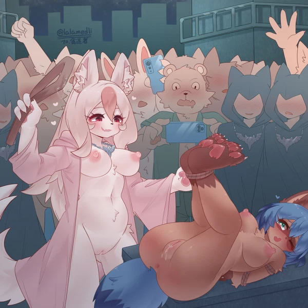 michiru kagemori, nazuna hiwatashi (brand new animal, studio trigger) created by lalamedli