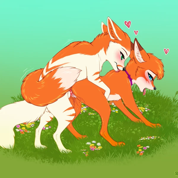 miyuki (rukifox), raito (hekkibluefox) created by rukifox