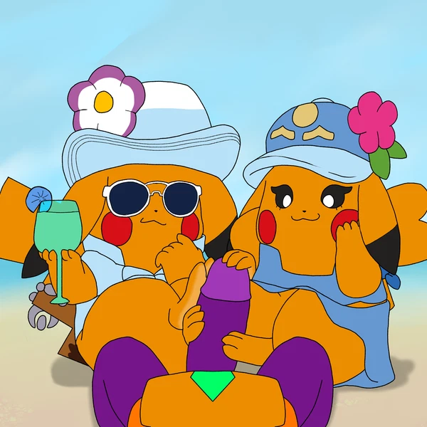 mr. windychu, ms. wavychu (nintendo, pokemon) created by secretsableye