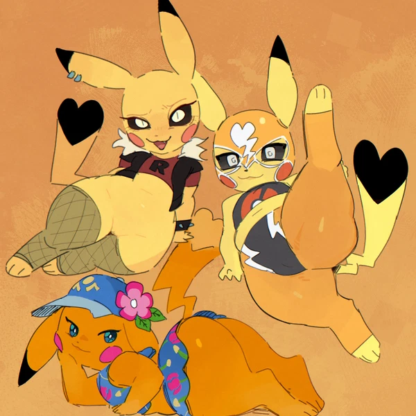 ms. wavychu, pikachu libre (nintendo, pokemon) created by goonie-san