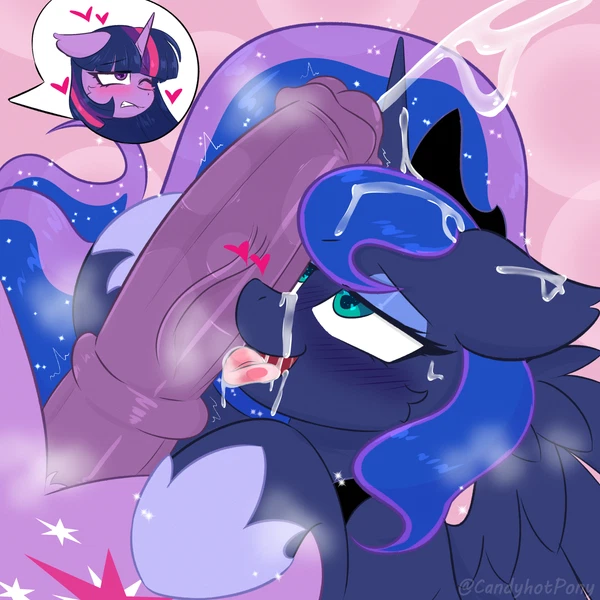 princess luna (mlp), twilight sparkle (mlp) (friendship is magic, hasbro) created by candy b black