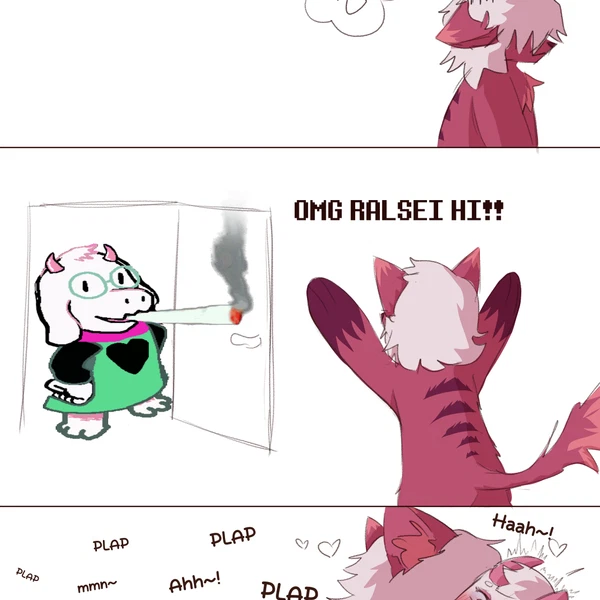ralsei (deltarune, ralsei smoking blunt) created by insate