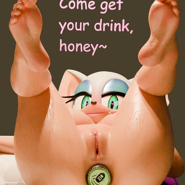 rouge the bat (monster energy, sega) created by betterbeans (artist)