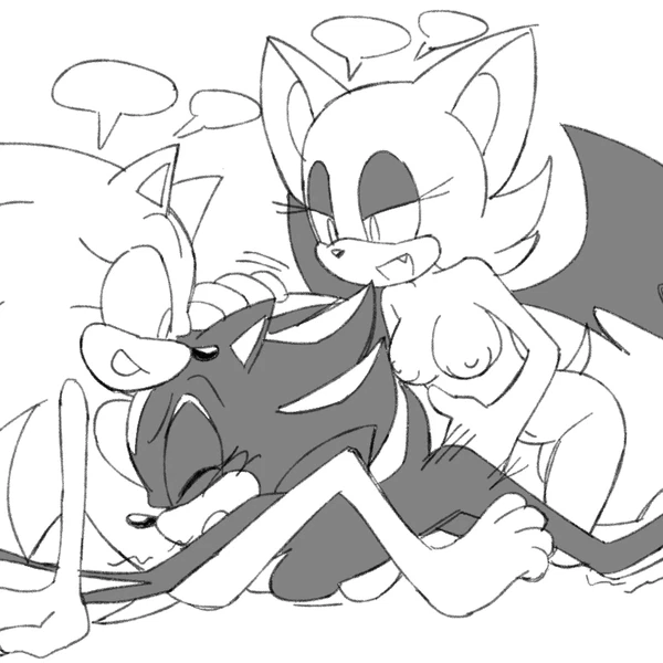 rouge the bat, shadow the hedgehog, sonic the hedgehog (sega, sonic the hedgehog (series)) created by ctrl bullet