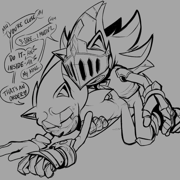 shadow the hedgehog, sir lancelot (sonic and the black knight), sonic the hedgehog (sega, sonic and the black knight) created by shaddycatz