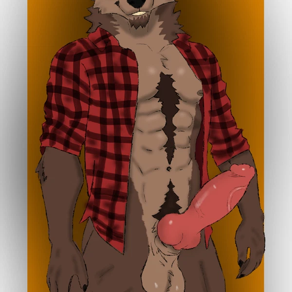 abs, animal genitalia, anthro, big penis