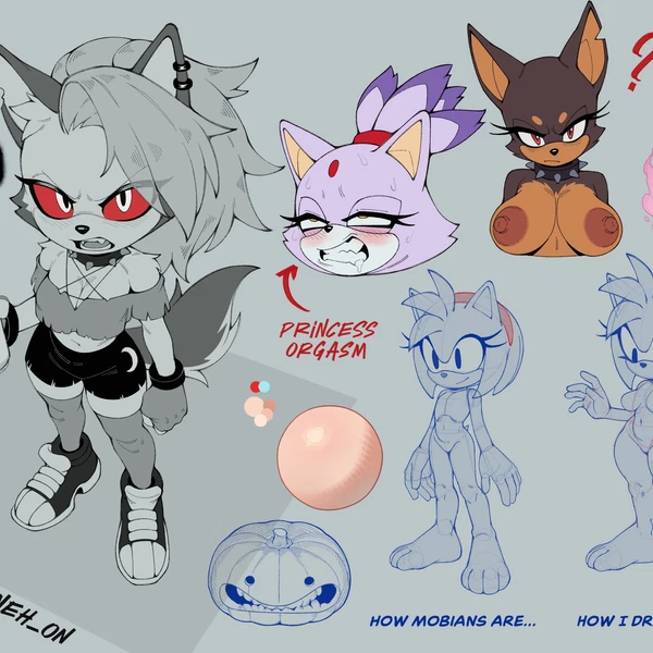 amy rose, blaze the cat, fan character (hellaverse, helluva boss) created by neh on