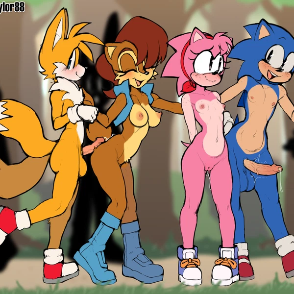 amy rose, miles prower, sally acorn (sega, sonic the hedgehog (series)) created by justtaylor