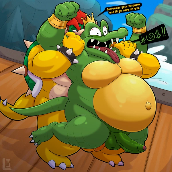 bowser, king k. rool (donkey kong (series), mario bros) created by leothelionel