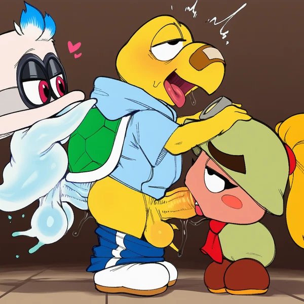 cappy (mario), goombella, koops (mario bros, nintendo) created by unknown director