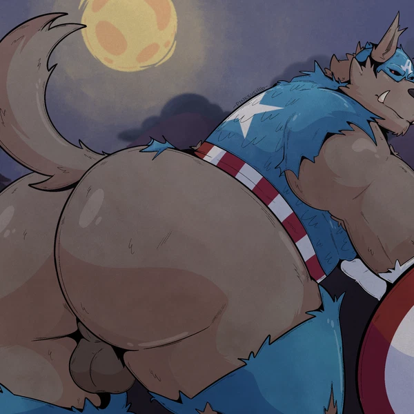 captain america, capwolf (marvel, mythology) created by thecaptainteddy