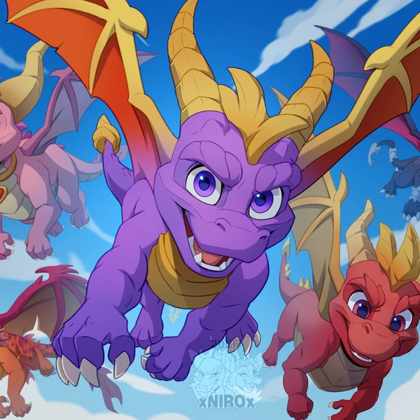 cynder, ember (spyro), flame (spyro) (activision, mythology) created by xnirox