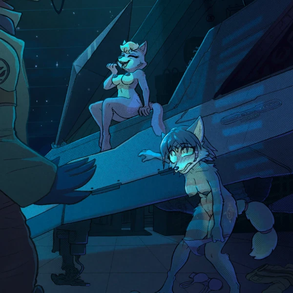 falco lombardi, katt monroe, krystal (star fox) (nintendo, star fox) created by lewdles